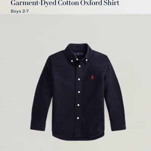 NWT: Ralph Lauren Navy Blue Boys Shirt with Red Logo Sz 6